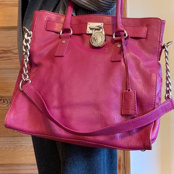 Michael Kors Handbags - Michael Kors Large Pink Hamilton Bag